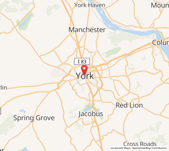 Map of York, Pennsylvania