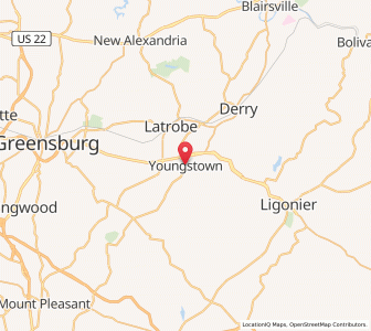 Map of Youngstown, Pennsylvania