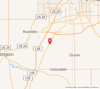 Map of Zanesville, Indiana