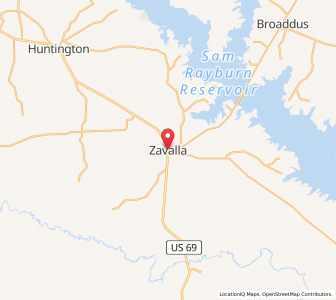Map of Zavalla, Texas