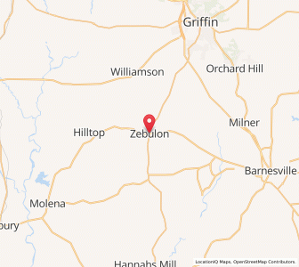 Map of Zebulon, Georgia