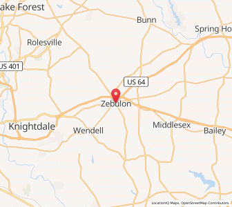 Map of Zebulon, North Carolina