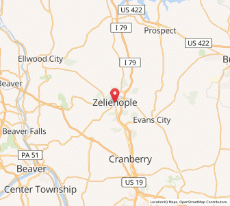 Map of Zelienople, Pennsylvania