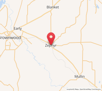 Map of Zephyr, Texas