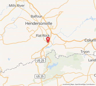 Map of Zirconia, North Carolina