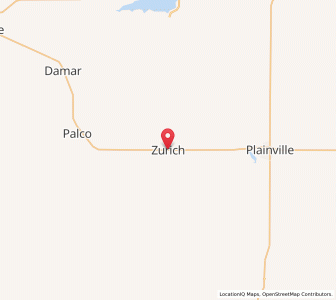 Map of Zurich, Kansas