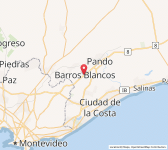 Map of Barros Blancos, Canelones
