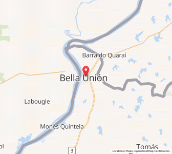 Map of Bella Unión, Artigas