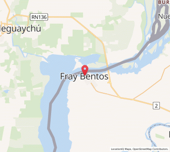 Map of Fray Bentos, Río Negro Department