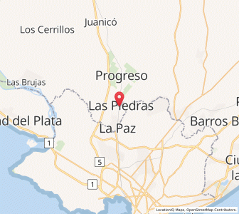 Map of Las Piedras, Canelones