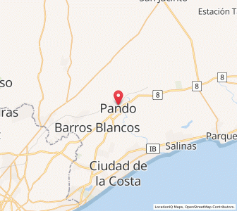Map of Pando, Canelones