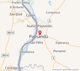 Map of Paysandú, Paysandú Department