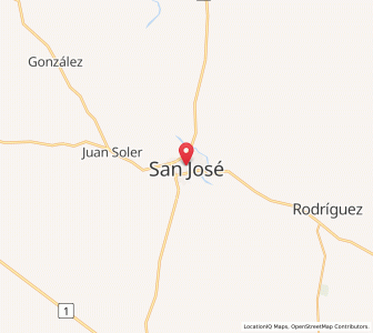 Map of San José de Mayo, San José Department