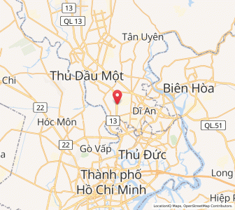 Map of Thuận An, Bình Dương