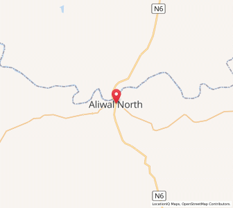 Map of Aliwal North, Eastern Cape