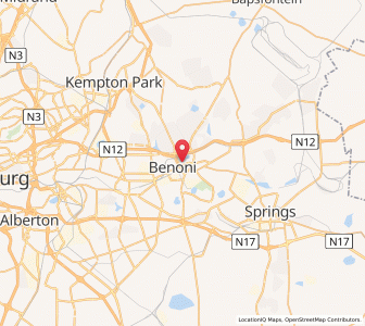 Map of Benoni, Gauteng