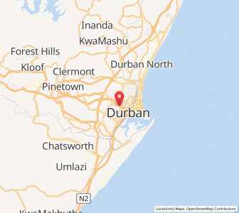 Map of Berea, KwaZulu-Natal