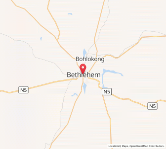 Map of Bethlehem, Free State