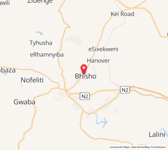 Map of Bhisho, Eastern Cape
