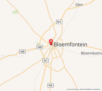 Map of Bloemfontein, Free State