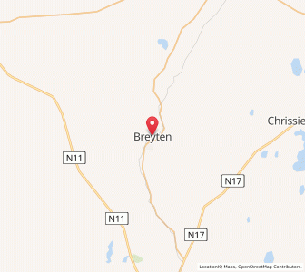 Map of Breyten, Mpumalanga
