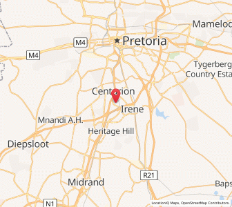 Map of Centurion, Gauteng