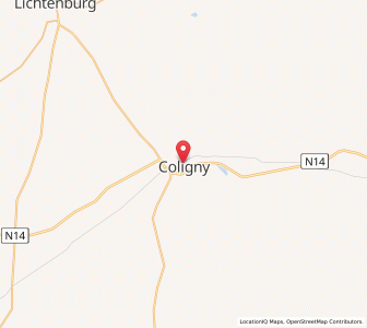 Map of Coligny, North-West