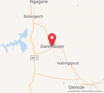 Map of Dannhauser, KwaZulu-Natal