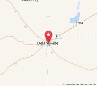 Map of Delareyville, North-West