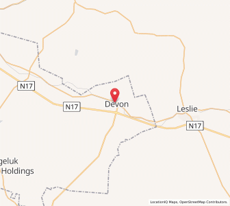 Map of Devon, Gauteng