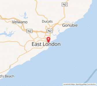 Map of East London, Eastern Cape