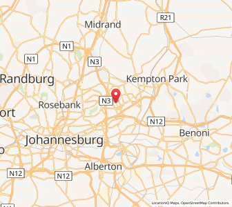 Map of Edenvale, Gauteng