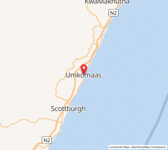 Map of eMkhomazi, KwaZulu-Natal