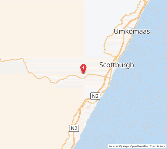 Map of eMuziwezinto, KwaZulu-Natal