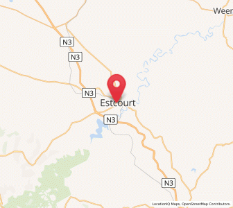 Map of Estcourt, KwaZulu-Natal