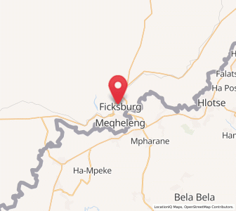 Map of Ficksburg, Free State