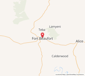 Map of Fort Beaufort, Eastern Cape