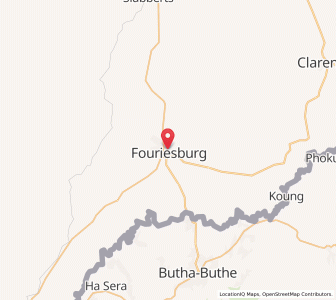 Map of Fouriesburg, Free State