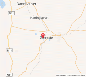 Map of Glencoe, KwaZulu-Natal