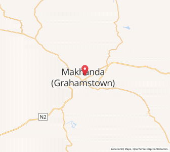 Map of Grahamstown, Eastern Cape