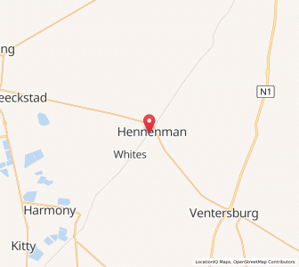 Map of Hennenman, Free State