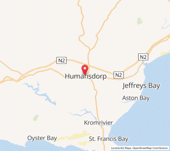Map of Humansdorp, Eastern Cape