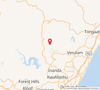Map of Inanda, KwaZulu-Natal