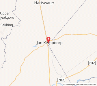 Map of Jan Kempdorp, Northern Cape