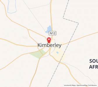 Map of Kimberley, Northern Cape