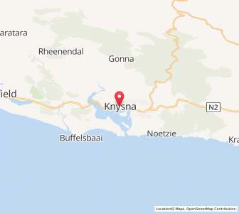 Map of Knysna, Western Cape