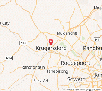 Map of Krugersdorp, Gauteng