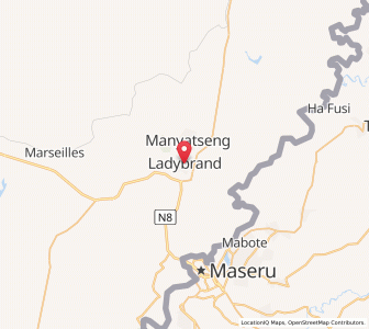 Map of Ladybrand, Free State