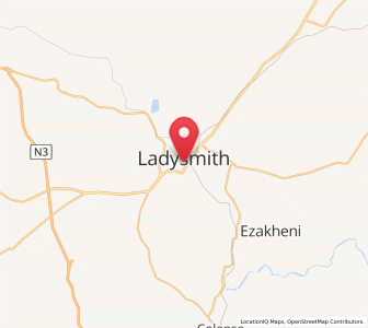 Map of Ladysmith, KwaZulu-Natal