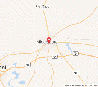 Map of Middelburg, Mpumalanga